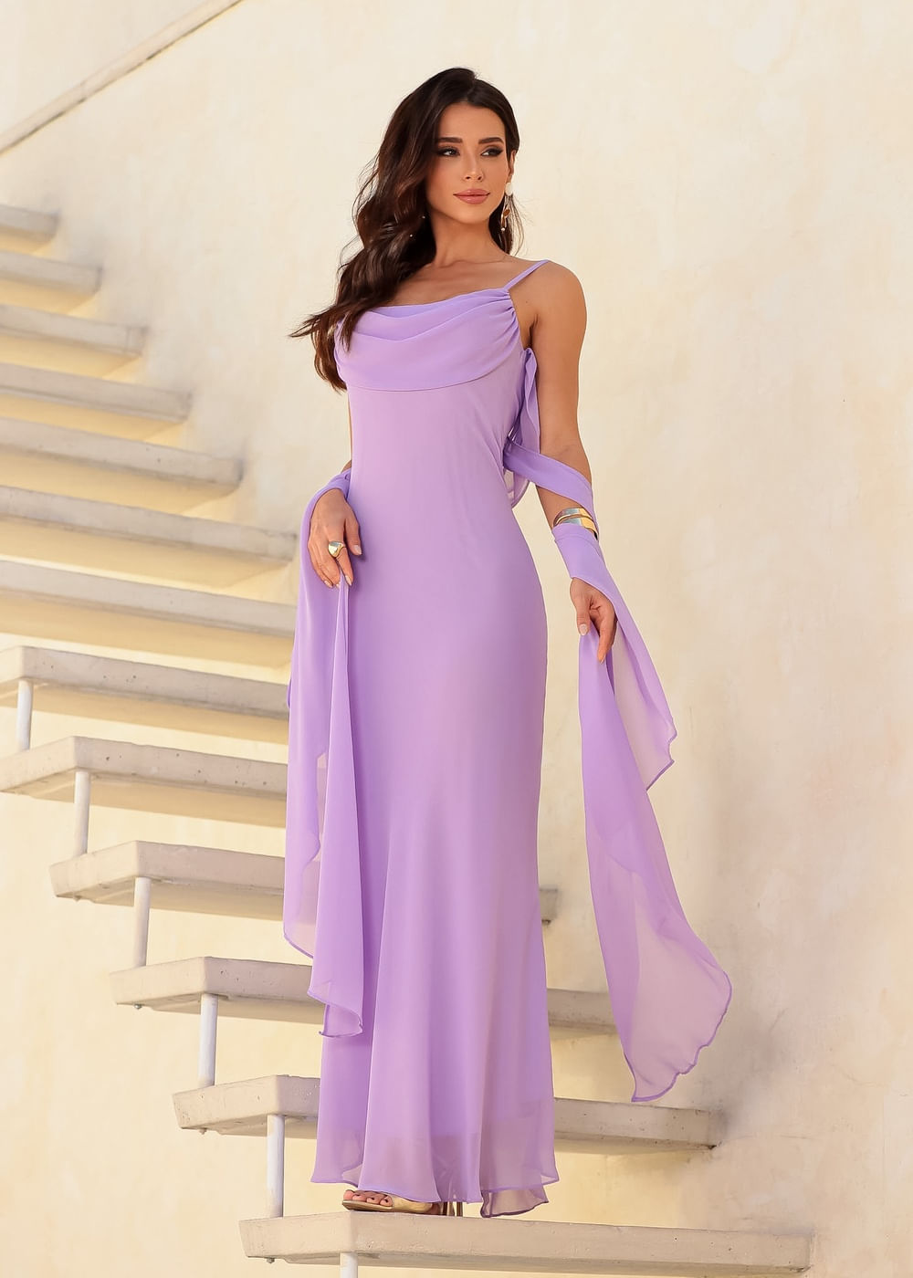m*k様 APOLINA Ada Dress Set 2-3y Vestido Fluído c/ Decote Meia Taça Lilás - OnLauri: Roupas