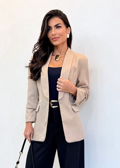 Blazer Classic Alfaiataria c/ Botões Areia