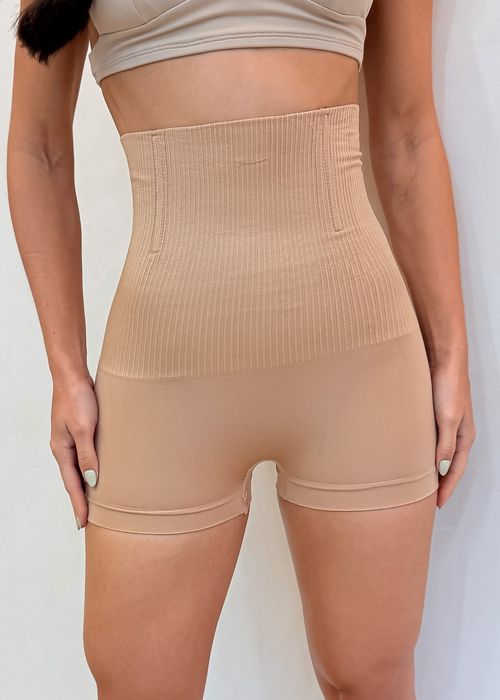 Shorts Modelador Cós Canelado Nude