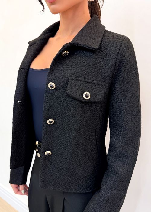 Jaqueta Tweed c/ Bolso Frontal