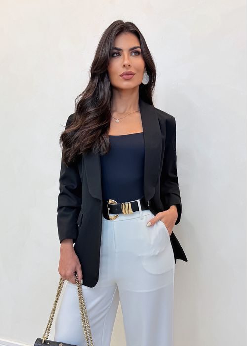 Blazer Classic Alfaiataria c/ Botões Preto