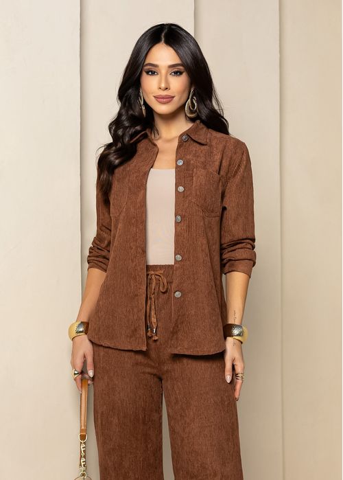 Camisa Cotelê Soft Premium Marrom