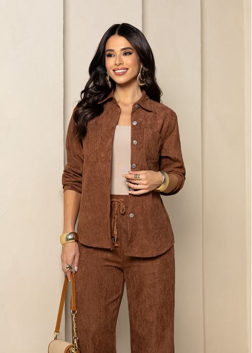 Camisa Cotelê Soft Premium Marrom