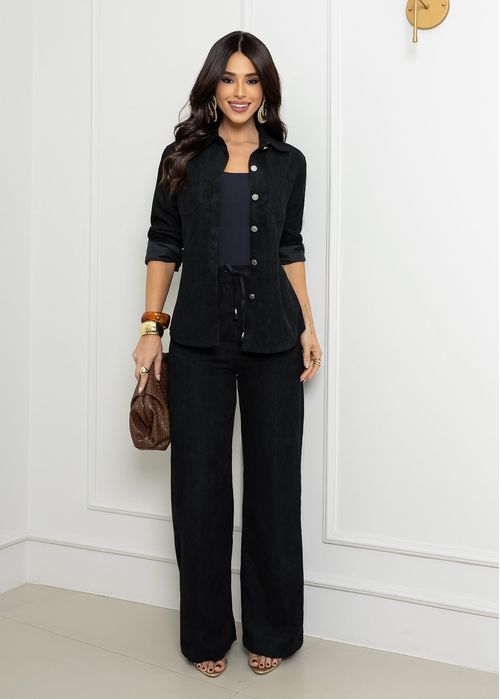 Calça Cotelê Soft Premium Preto