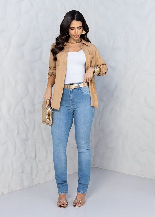 Calça Jeans Slim Cintura Média