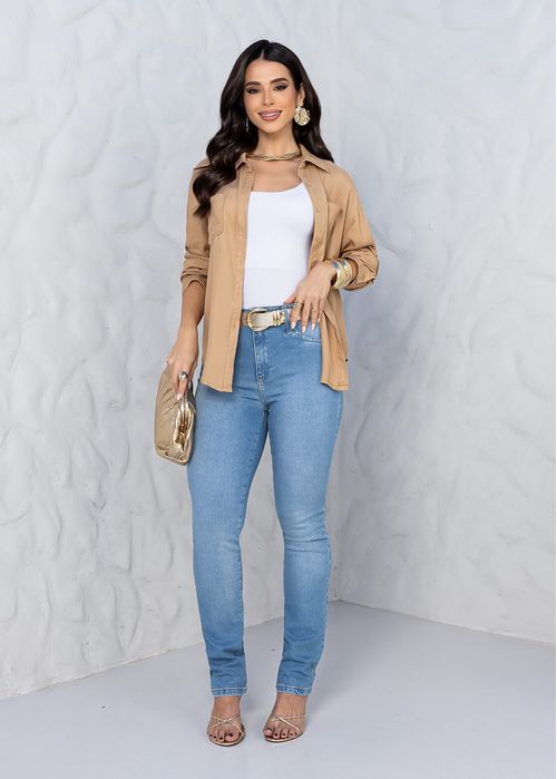 Calça Jeans Slim Cintura Média