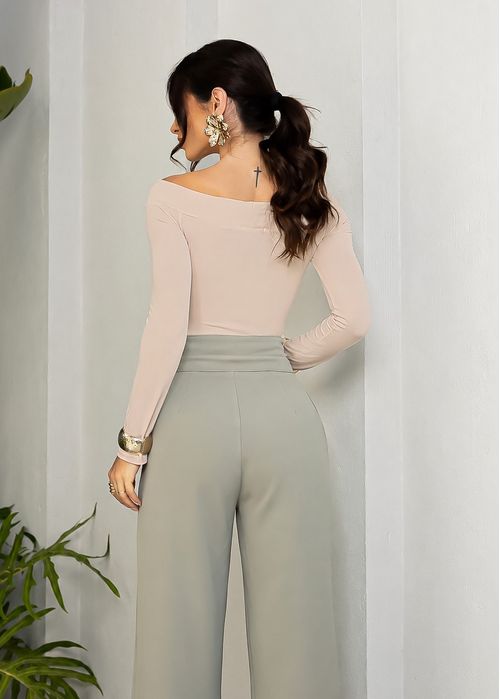 Blusa Poliamida Premium Ombro a Ombro Areia