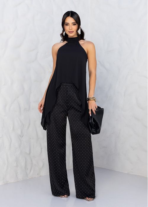 Calça Pantalona Glow Premium Preto