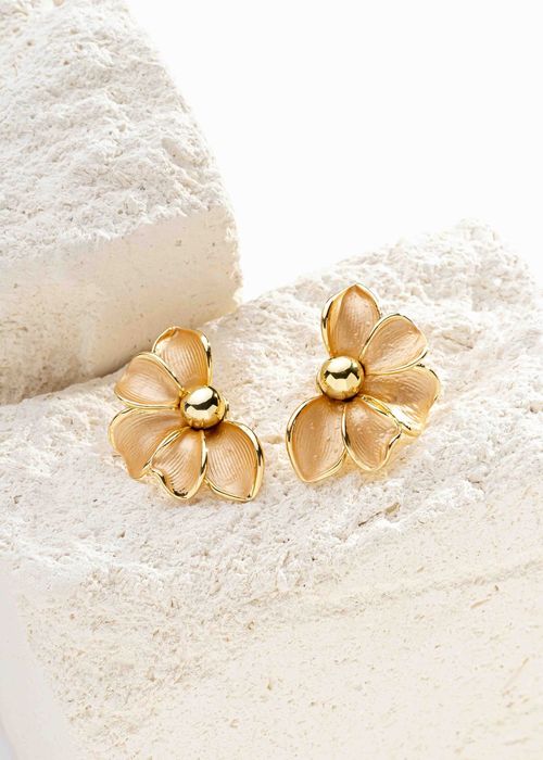 Brinco Gold Meia Flor
