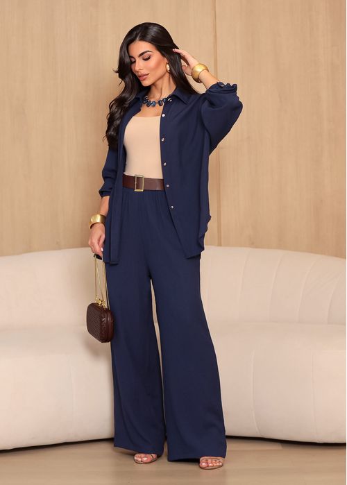 Calça Pantalona c/ Cós Elástico