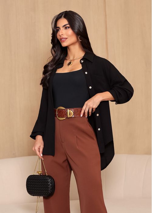 Camisa Clássica Duo Pocket Preto