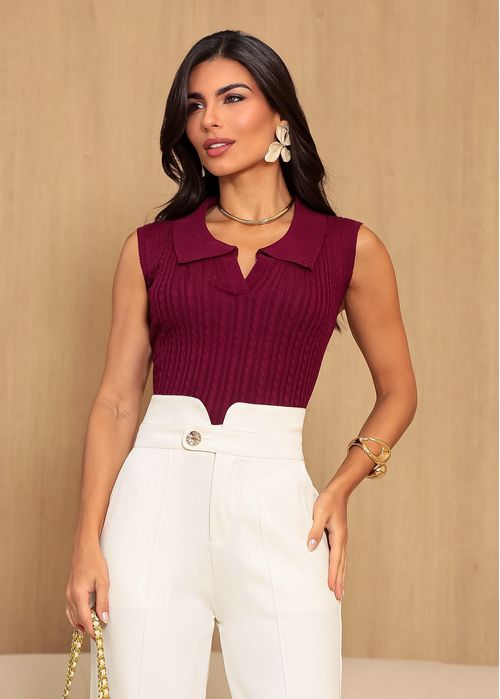 Blusa Tricot Tranças Charm c/ Gola