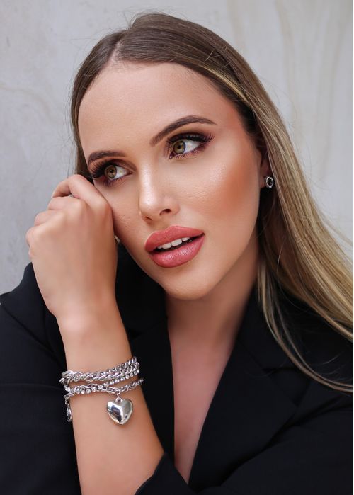 Pulseira Mix Correntes c/ Riviera