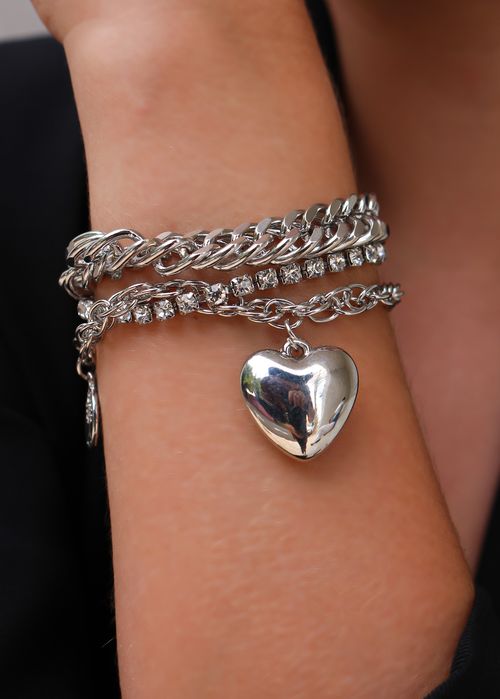 Pulseira Mix Correntes c/ Riviera